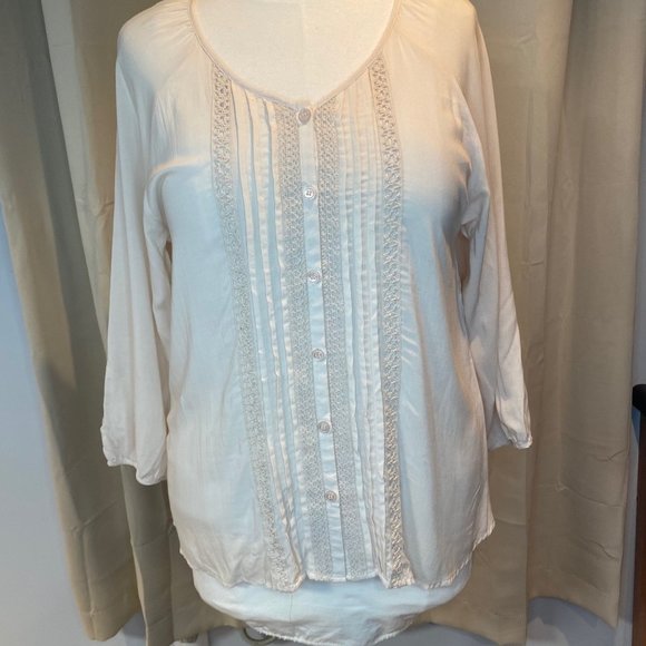 Spense Tops Spense Lightweight Viscose Peasant Cottagecore Blouse